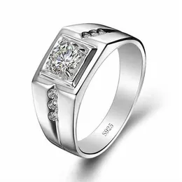 7 8 9 10 11 925 Sterling Silver Retro Men tinlay Zircon High Imation Diamond Wedding Ring235d