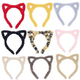 Orelhas de gato bandana para mulheres dos desenhos animados de pelúcia faixa de cabelo cosplay bonito rosto lavagem hairband headware meninas acessórios para o cabelo