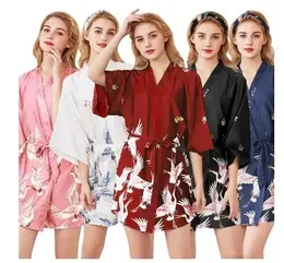 Shirts Fashion Women's Summer Mini Kimono Robe Lady Rayon Bath Gown Yukata Nightgown Sleepwear Sleepshirts Pijama Mujer Size Mxxl