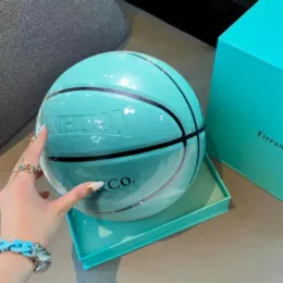 Мячи Баскетбольные мячи для взрослых Стандарт № 7 Мяч Tiffany Blue Подарок на день рождения Прочный для использования на открытом воздухе для соревнований и тренировок Специальный 231129