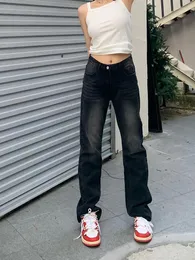 Jeans femininos mulher cottage núcleo baddie estilo denim estética calças moda japonesa kpop grunge hip-hop gyaru design ins y2k