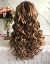 Perucas dois tons ombre destaque perucas dianteiras do laço onda solta 10a malaio virgem remy cabelo humano perucas cheias do laço para a mulher negra livre shipp