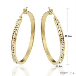Titanium Steel Crystal Diamante Gold Earrings Fashion Joyas Big Earring For Women Jewelry327Q