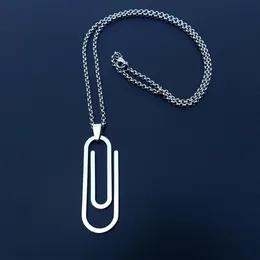 Pendant Necklaces Stainless Steel Necklace Paperclip With O-chain Fashion Unisex Jewelry Gift244D