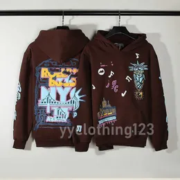 Sweatshirtler Aynı çift elle zımba grafti köpük baskı kapüşonlu hip hop hioodie ceket trend kaneyees tasarımcısı kişisel