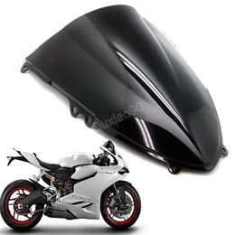 Para-brisa para motocicleta, preto transparente, bolha dupla, abs, para ducati 899, 1199, panigale 2012-2015