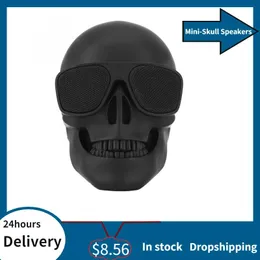 サングラス新しいスカルヘッドスピーカーポータブルミニワイヤレスBluetoothCompatible Stereo Speaker HD Sound Enhanced Bass Sunglass Skull Speaker