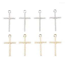 Encantos 15 pçs 29 17mm simples moda liga cruz luz pingente de luxo para jóias feminino colar brincos pulseira fazendo acessórios