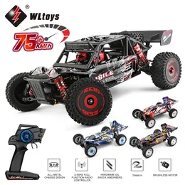 WLTOYS 124016 RC CAR V2 75 KMH 24G Fırçasız 4WD Elektrikli Yüksek Hızlı Offroad Uzaktan Kumanda Drift Oyuncaklar Racing 231229