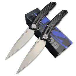 ZT 0707 في الهواء الطلق ألياف الكربون مقبض قابل للطي سكين الجيب EDC D2 الصلب سكينغ التخييم