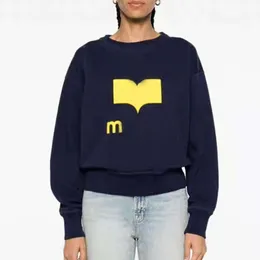 24ss Isabel Marant Sweatshirts mit Buchstabenbeflockung, bedrucktes Rundhals-Pullover-Sweatshirt, Damen-Designer, lockere, langärmelige, geschlungene Kapuzenpullover