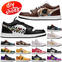 Maßgeschneiderte Schuhe aj1s LOW CUT individuelles Muster Cartoon Sailor Moon Liebhaber DIY Schuhe Basketballschuhe Männer Frauen Schuhe Outdoor Sneaker Sport schwarz große Größe EUR35-49