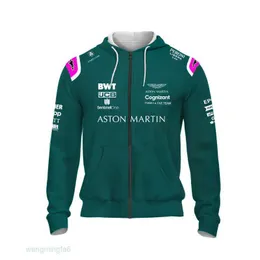 2024 Modelmen's Bluzy Bluza męska Męska na świeżym powietrzu 2021 Nowy garnitur F1 F1 Płaszcz z długim rękawem Windbreaker Autumn/Winter Wear Aston Martin Racing Team