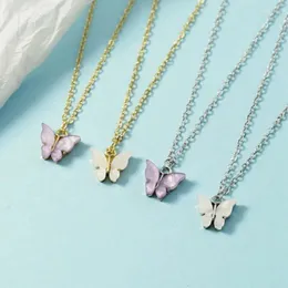 Choker 1PC Simple Cute Butterfly Necklace Female Temperament Collarbone Chain Trend Pendant Jewelry For Women