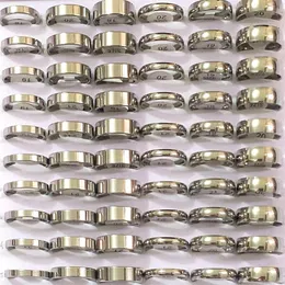 Bütün 60pcs 4 6 8mm Gümüş Paslanmaz Çelik Bant Yüzük Moda Erkekler Kadın Cazibe Tarzı Hediyeleri Takı248K