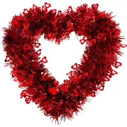 Decoratieve bloemen Vakantieslinger Hartvormige hangende krans Voordeur Valentijn Rode kransen voor Valentijnsdag Ornament Bloemteken