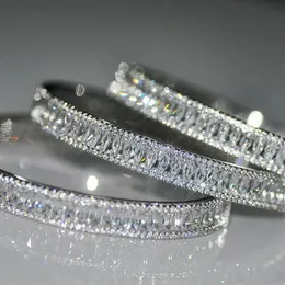 Boguła lodowa Bling Bagieette Cubic Zirconia CZ Wewnętrzna 60 mm najwyższej jakości iskrzące moda bransoletka 252R