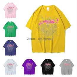 Spider T-shirt Sp5der Young Thug 555555 T-shirts zomer Mannen Damesmode zwart Roze Hip Hop Korte mouwen Kleding RWAP