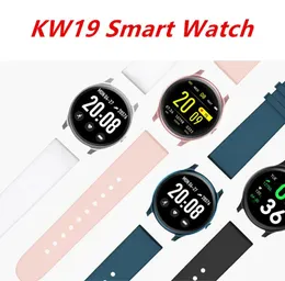 الساعات KW19 SMART WATTER SMART PROUND LUSP RETER MONITION Fitness Tracker Sport Intridbands for Andriod iOS with RE