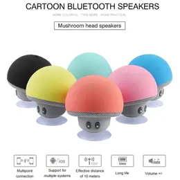 Super Mini Mushroom Bluetooth مكبر صوت مقاوم للماء كوب شفط الهاتف المحمول حامل صغير مضخم الصوت Mini Audio Crative Cartoon Gift