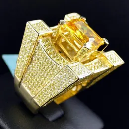 Neuer Modeschmuck, versilbert und vergoldet, Hip-Hop-Herren-Diamant-2-Farben-Ring, Größe 6-13268 m