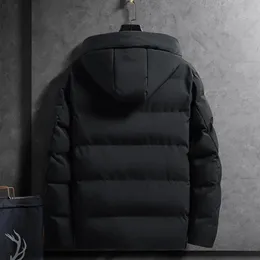 Hooded Overcoat Ultrathick Men's Winter Windproof Jacket with Zipper Clre Pocket Design 231229