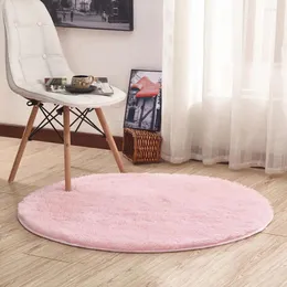 Carpets Kids Room Rug Super Soft Round Fluffy Area Rugs for Bedroom Nursery Anti-slip Plush Carpet Children Cute Girls