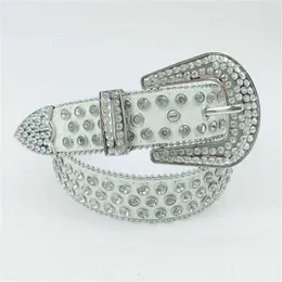 52% rabatt på bältesdesigner Nya herrar Vita glänsande boll med diamanter Punk Head Sequined Women's Belt