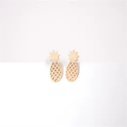 Fashion pineapple stud earrings small wire drawing with surface stud earring for women whole310G