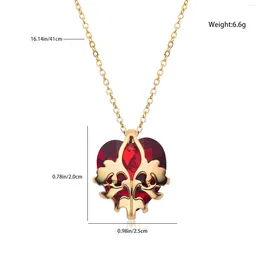 Pendant Necklaces Winx On Club Eraklyon Bloom And Sky's Heart Necklace With Red Crystal Zircon Luxury Charm Jewelry For Women Girls