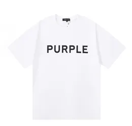 Men Purple T- Shirt Classic Letter Print Pueple Short Sleeve Loose Style Cotton Casual Couple Tees Purple Brand Women Tops 253