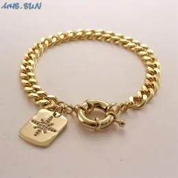 Link Chain MHS Sun Cubic Zircon Star Heart Cross Pendant Armband Fashion Women Girls SMEEDDEGIFTER255F