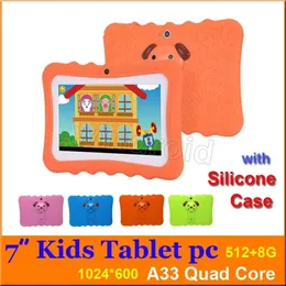 PC 2018 Kids Tablet PC 7 Zoll Quad Core Kinder Tablet Android 4.4 Allwinner A33 8 GB Google Player WiFi Big Lautsprecher + Protective Cov