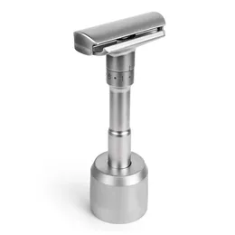 Jackor Justerbar säkerhet Razor Classic Men Shaver Professional Barber Razor med 5 st titanbelagda blad Razor Holder