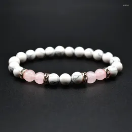 Charm Bracelets Pink Bead Bracelet For Women With Crackled Turquoise Pendant Casual Jewelry Sweet Korean Style Birthday Gift Fast