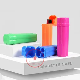 Senaste multifunktionella färgglada plaströkning Cone Horn Cigarett Cigarfodral Lagring Box Portable Innovative Exclusive Housing Lighter Stash Case DHL