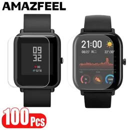 huami amazfit bipスクリーンプロテクターフィルム用Amazfit gts 2 gtr 47mm bip s lite stratosスクリーンプロテクターアクセサリーのアクセサリー100pcs/pack