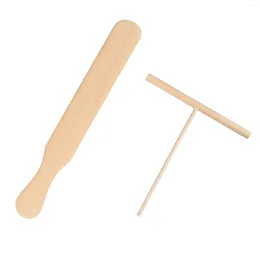 Ferramentas de cozimento Tortillera De Madera Crepe Maker Kit Utensílios de cozinha para panquecas Ferramenta espalhadora de madeira de bambu