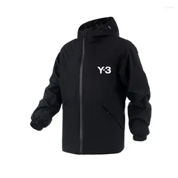 Herrjackor märke y3 y-3 män mode casual hooded mens rockar höst vinter vindsäker jacka kläder chaquetas hombre män vattentät andas jacka 91