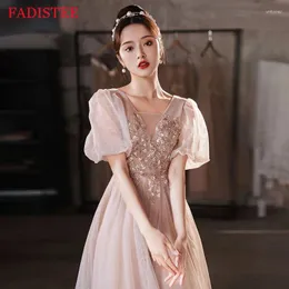 Party Dresses Fadistee Style Simple Elegant Evening Lace Appliques Gowns Vestidos Elegantes Para Mujer