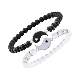 Bracciale con ciondolo a cuore e coppia, fidanzato, fidanzata, Yin Yang, anniversario, regalo di moda, San Valentino quotidiano, compleanno durevole