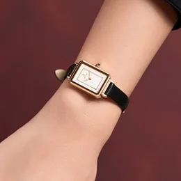 Women's white ceramic square high quality cattle belt fashion waterproof quartz watch