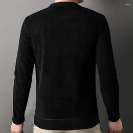 Męskie swetry męskie sweter z długim rękawem Wszechstronny, swobodny ciepło z zagęszczoną pluszową podszewką Jacquard Teksturę Kniting na jesień