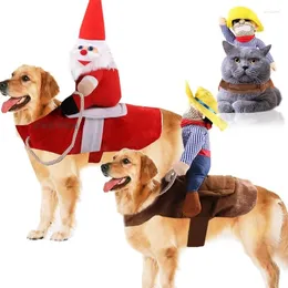 Abbigliamento per cani Grandi vestiti Prodotti per animali domestici per gatti Equitazione a Babbo Natale Divertente di piccola e media taglia