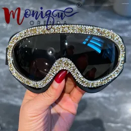 Sunglasses Luxury Rhinestone Ski Snowboard Goggles Mountain Skiing Eyewear Winter Sports Gogle Snow Glasses Cycling Mens