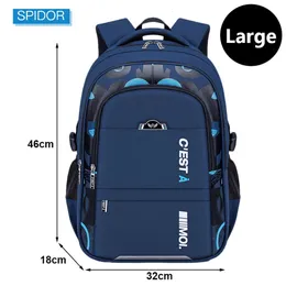 SPIDOR Kinder Schulrucksack für Teenager Jungen, wasserdichte Büchertasche Mochila 231229