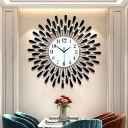 Zegarki Crystal Sun Modern Style Silent Wall Clock 38x38 cm, produkt w salonie biuro Dekoracja domu 220115