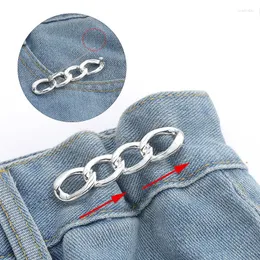 Cinture Semplici Pantaloni staccabili Clip Fibbia in vita regolabile Bottone in metallo senza chiodi per ragazze Jeans Tenditore in vita