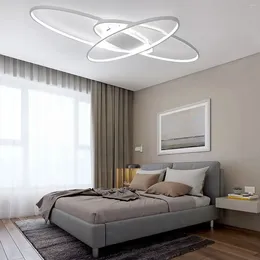 Taklampor modern geometrisk ljuskrona LED -ljus spolmontering 3 färg dimbar lampa