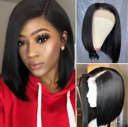 Wigs PAFF Lace Front Human Hair Wigs Short Bob Full Lace Wig Pre Plucked Glueless Straight Lace Front Wig With Baby Hair